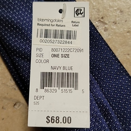 The Men's Store at Bloomingdale's Krawatte Herren 3,4" marineblau Korbgeflecht Seidenkrawatte - Bild 6 von 7