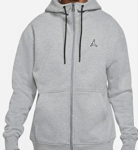 Nike Jordan Fleece Full Zip Hoodie Carbon Heather Mens Medium DA9810-091 - Picture 1 of 3