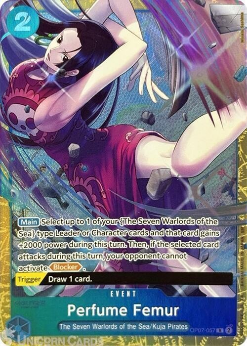 OP07-057 Perfume Femur : Rare Promo Foil English One Piece TCG Card : Premium Ca