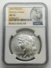 2023-P Peace Silver Dollar $1 NGC MS70 First Day Of Issue FDOI .999 Coin