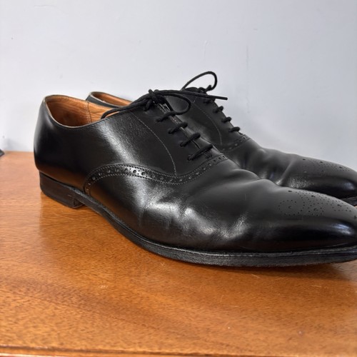 Crockett & Jones Edgware schwarz Leder Oxford Brogue Schuhe Herren UK 9 E US 10 - Bild 22 von 22