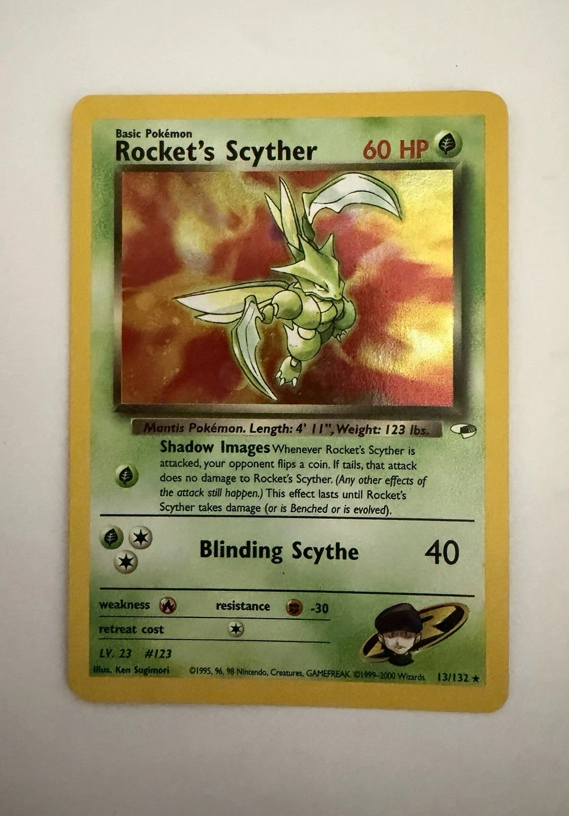 Pokemon TCG Gym Challenge #13/132 Rocket's Scyther Holo LP