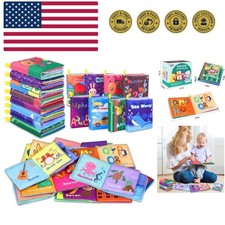 Baby Bath Books, Nontoxic Fabric Soft Baby Cloth Books, Early Education Toys,...