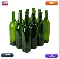 FastRack Green wine bottles 750ml, 12-Pack W5 Bordeaux - NO CORKS INCLUDED