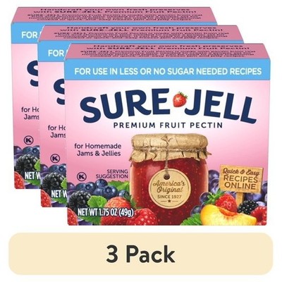 (3 pack) Sure-Jell Premium Fruit Pectin for Less or No Sugar Needed Recipes