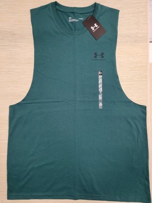 Under Armour Men's UA Left Chest Cut Off Tank Top Sports Gym Training Size-L
