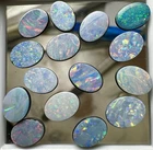 Black Opal Doublets Very Colorful 8mm X 6mm CLOSEOUT 4PC SET  A- 63