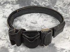 Dutyman Medium Basket Weave Leather Belt Inner Outer 2.25" Don Hume Accessories
