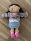 Cabbage Patch Kids Doll Brown Hair Braids Blue Eyes Paisley Jacket Denim 2004
