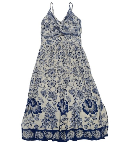 Angie Women's Rayon Dress with Floral Print, Gathered Front and Straps- Size L. - Picture 5 of 8