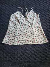 All New Day Size Small Rose Print Short Sleeve Top Women's