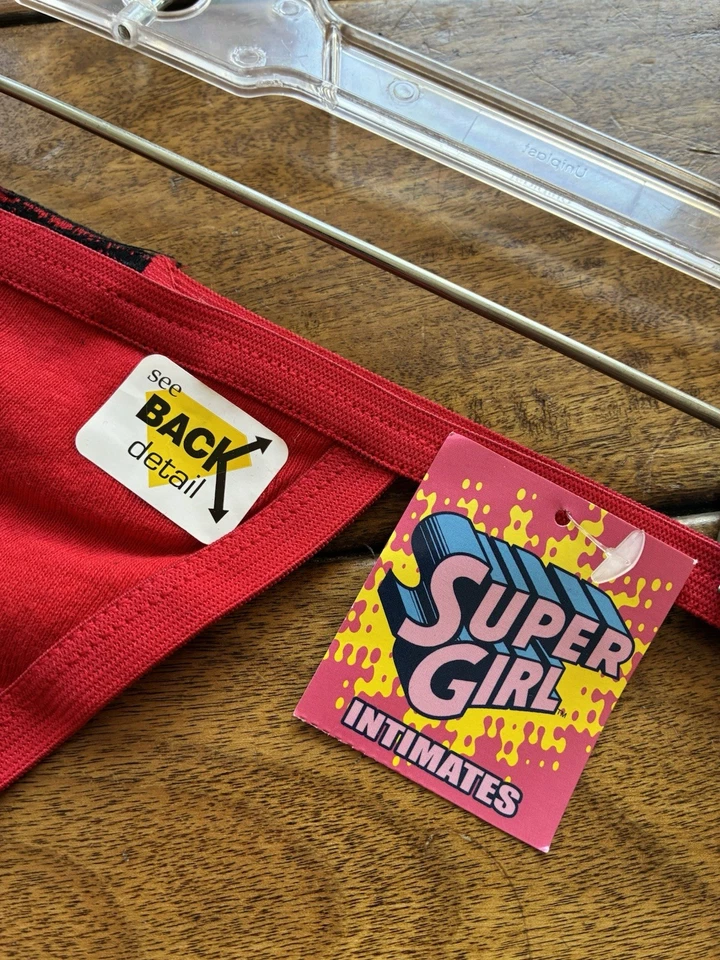 Vintage NWT Super Girl Red String Thong G-String Size Medium (6) *Rare Superman - Image 2 of 4