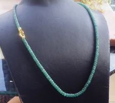 Certified Green A JADE Jadeite Beads Circle Necklace 23 inches 5mm X 3mm 727830