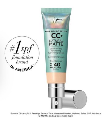 IT COSMETICS ~ CC+ NATURAL MATTE FULL COVERAGE CREAM ~ FAIR ~ 1.08 OZ