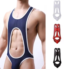 Trendy Design Men's Jockstrap Boxer Leotard Underwear Bodysuit Sportswear