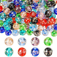 120 Pcs Luminous Glass Beads Bulk 8Mm round Glow in the Dark Beads Glass Loose S