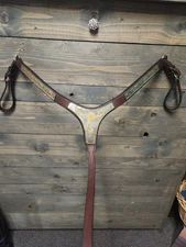 WESTERN SILVER WITH GOLD SHOW BREAST COLLAR Y SHAPED