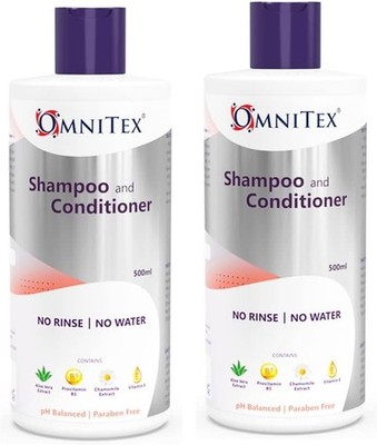 2er Pack - Omnitex Rinse Free Shampoo & Conditioner 500ml | mit Kräuterextrakten