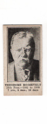 RARE Theodore Roosevelt, ca. 1930 (W589) President and Wives Strip Card Nice Car