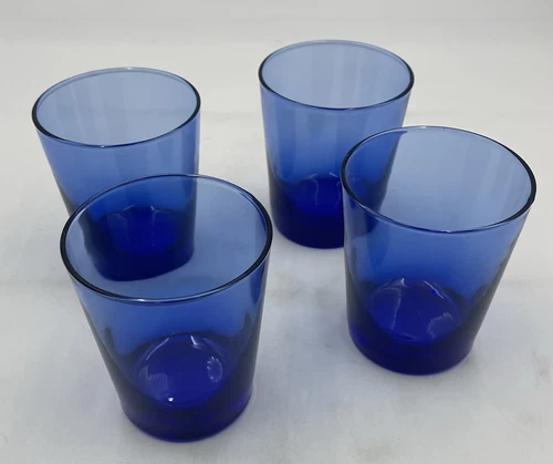 Libbey/ FLARE/ COBALT BLUE/ Tumblers -4" / set of 4