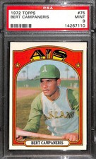 1972 TOPPS #75 BERT CAMPANERIS PSA 9 Mint 14267110 