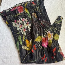 Rene Derby Collection Floral Zebra Print Rayon Maxi Dress Womens Large Tropical