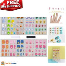 Kids Nail Stickers Set - 10 Sheets with Animal and Rainbow Themes for Ages 8