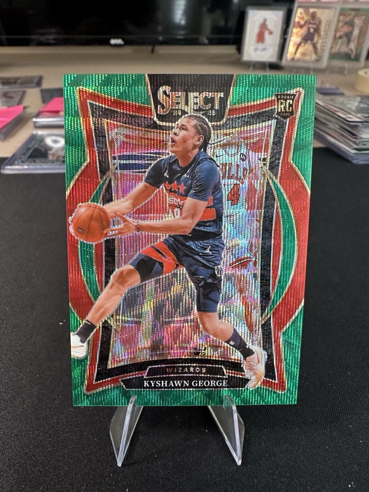 2024-25 Panini Select Concourse Kyshawn George #85 Green Wave Prizm /50 (RC)