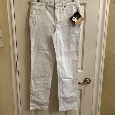 IMAN GLOBAL CHIC WHITE 6 POCKET JEANS SIZE 8
