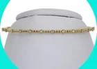 EFFY Natural Diamond Station Flexible Bangle .16CTW 14K Yellow Gold  6.5" Long