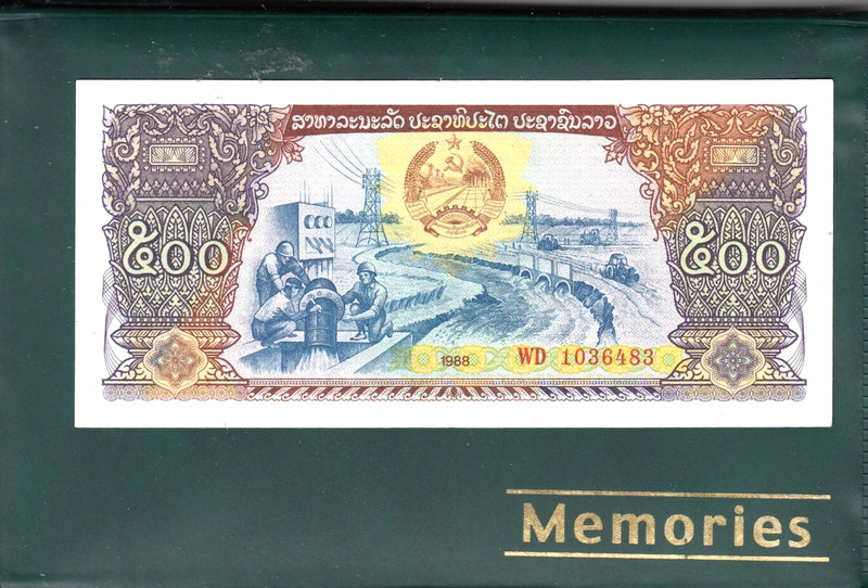 Lot of 19 Laos Lao  Kip Banknotes UNC