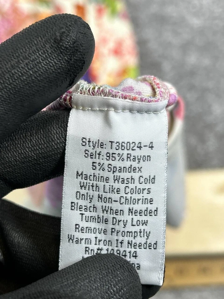 Johnny Was Dress Womens Xs Pink Beige Blue Floral Bodycon - Image 4 of 4