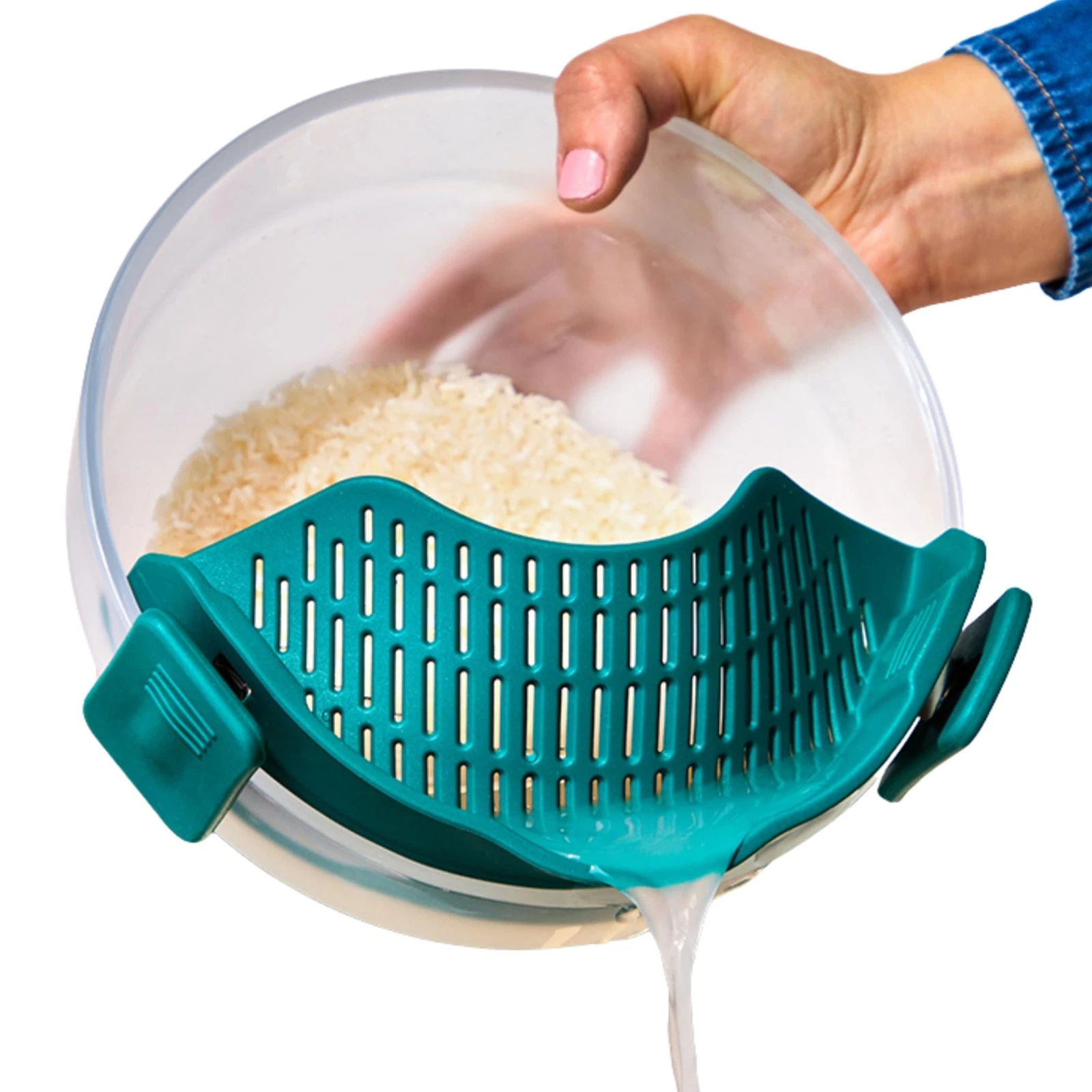 Silicone Clip On Strainer for Pots and Pans & Glass Dishes | Pot Strainer Sil...