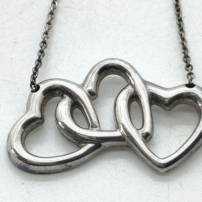 Tiffany and Co. Necklace Triple Heart Silver 925 4608404 | eBay