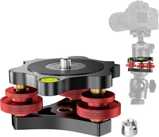 Tripod Camera Leveler Aluminum Alloy  Bubble Level 3 Axis Tri Wheel 5 Adjustment