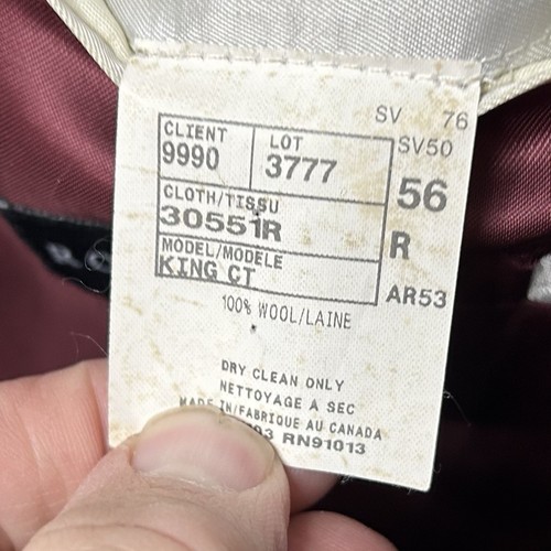 Jack Victor Classic 56R King Sport Coat 100% Wool Black Two Button Lined Vented - Picture 4 of 8