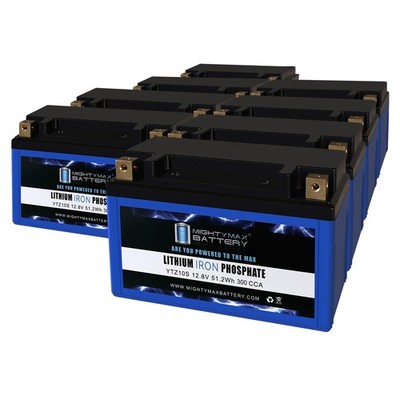 Mighty Max YTZ10S Lithium Battery compatible with Vertex YTZ10S - 8 Pack