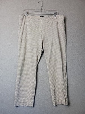 Theory Alettah Ainsley Yellow Check Mid Rise Cropped Career Pants Women's 16