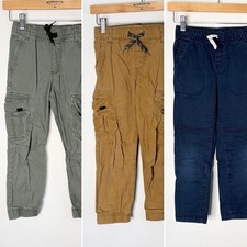 Boys Pants Bundle Lot Wrangler Cat Jack Drawstring Pull On Green Tan Blue Boys 7
