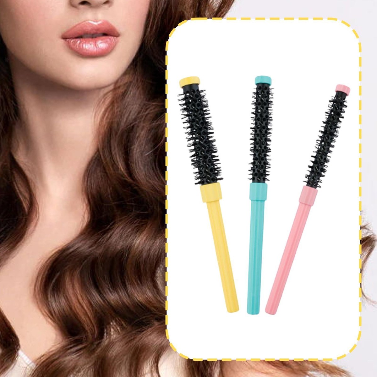 3Pcs Round Hair Styling Brush for Short Hair Curly Wavy Blow