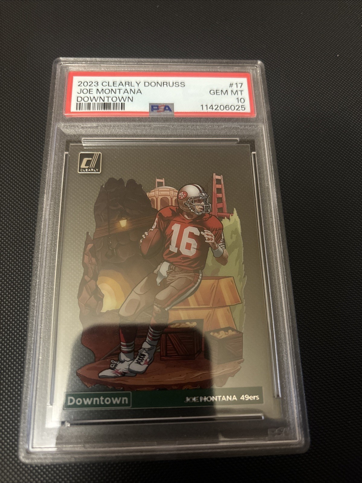 2023 Panini Clearly Donruss - Downtown Joe Montana #17 POP 2 !