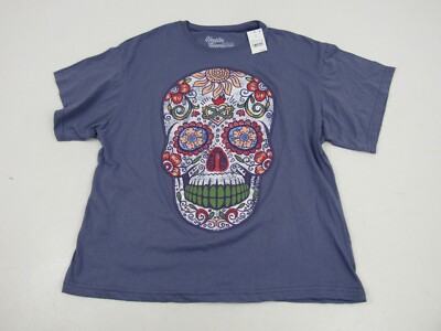 Hasta Siempre Women's Purple Sugar Skull Short-Sleeve T-Shirt