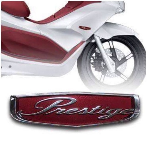 HONDA PCX 125/150 2009-14 PRESTIGE BADGE DECAL STICKER RED 3D CHROME GENUINE - Foto 2 di 2