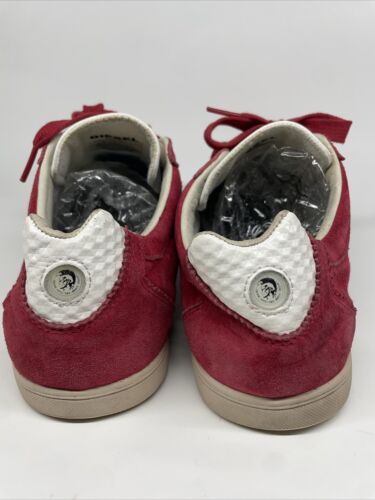 DEISEL Men's Red Leather VINTAGE LOUNGE Shoes Size 10 Metal Logo - Picture 4 of 7