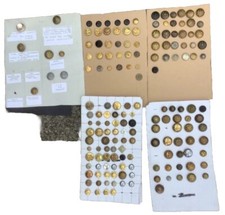 165 Military Uniform Vintage Metal Buttons Obsolete Large Assorted Job Lot