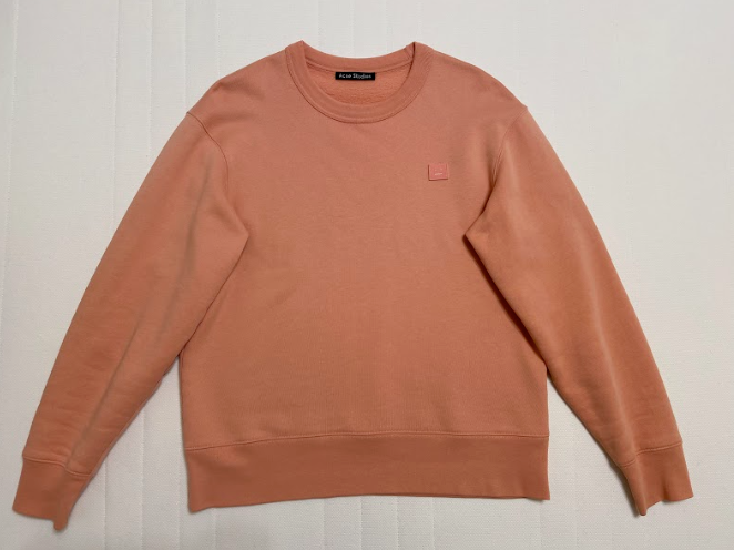 Authentic Acne Studios Men's face-patch crewneck sweatshirt Authentic Acne Studios Men's face-patch crewneck sweatshirt