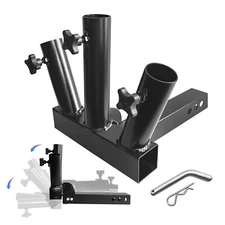 Foldable Hitch Mount 3 Flag Pole Holder Three-Headed flagpole for 2" Receiver