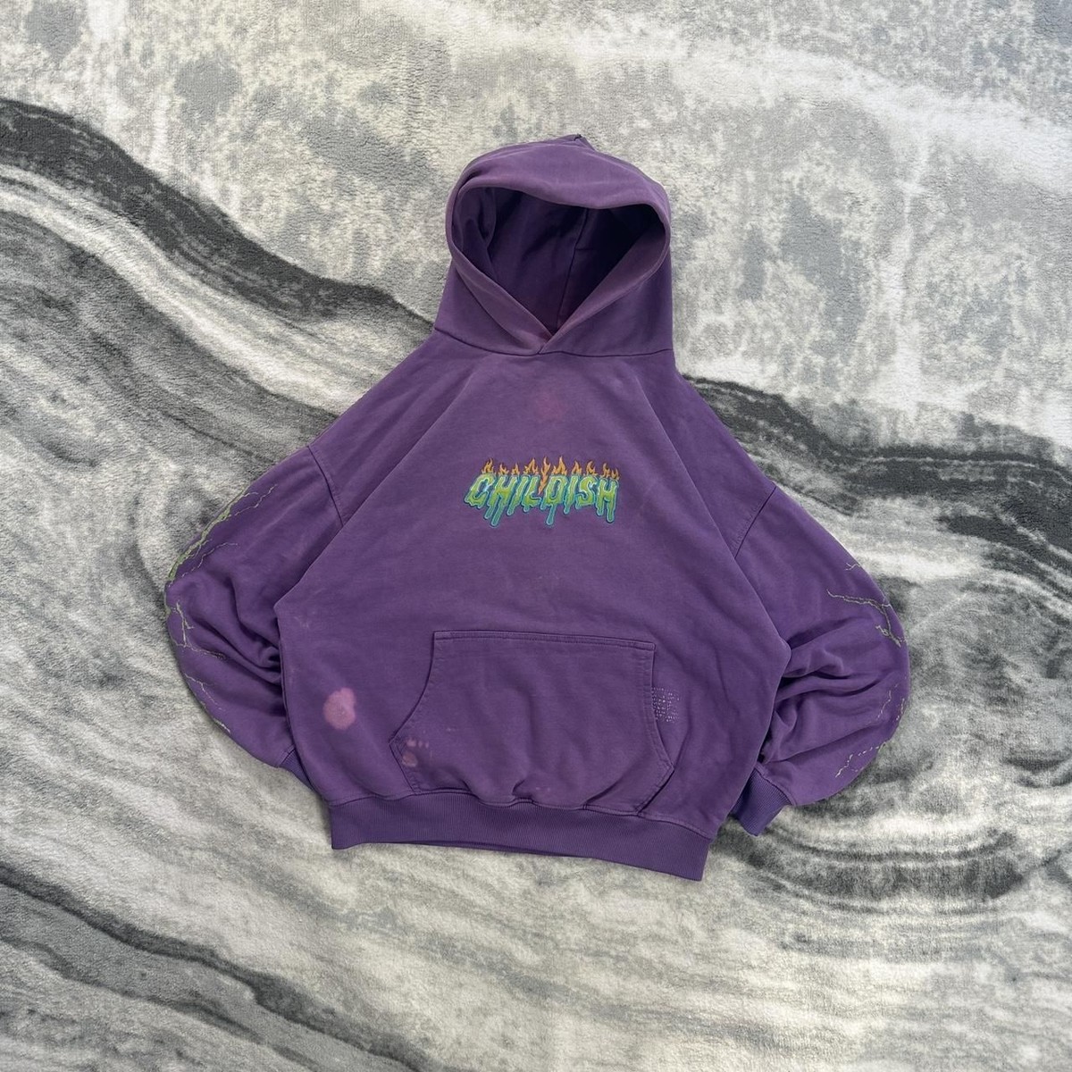 Vintage Childish TGF Bros Turbo Purple Size XS Heavyweight Oversized Hoodie