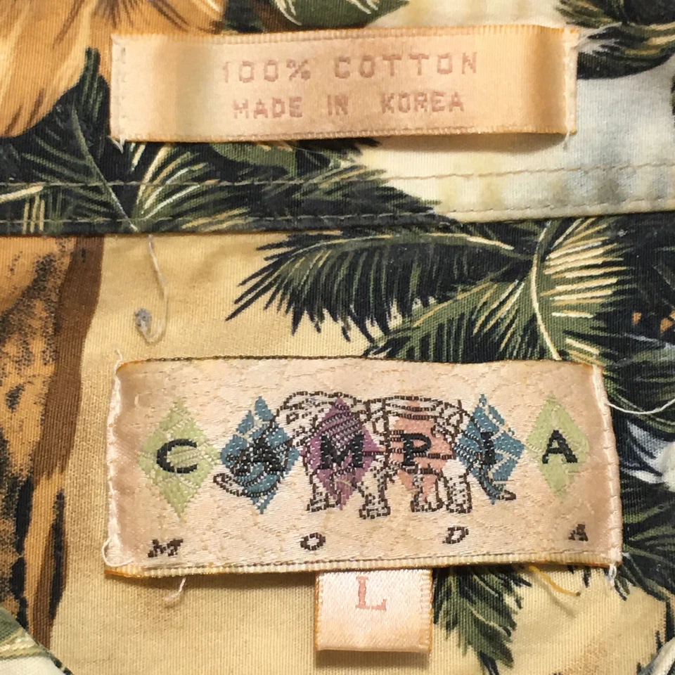 Campia Moda Vintage 90’s Golden Tropical Ocean Sunset Hawaiian Shirt. Men’s L - Image 4 of 4