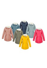Regenliebe Damen Regenmantel Friesennerz mit Teddyfleece Parka gefüttert Kapuze 